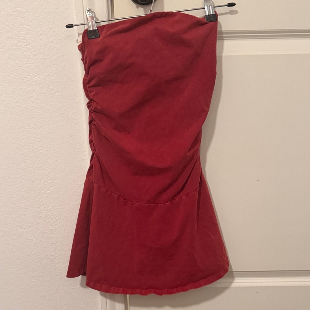 Aerie Strapless Red Dress